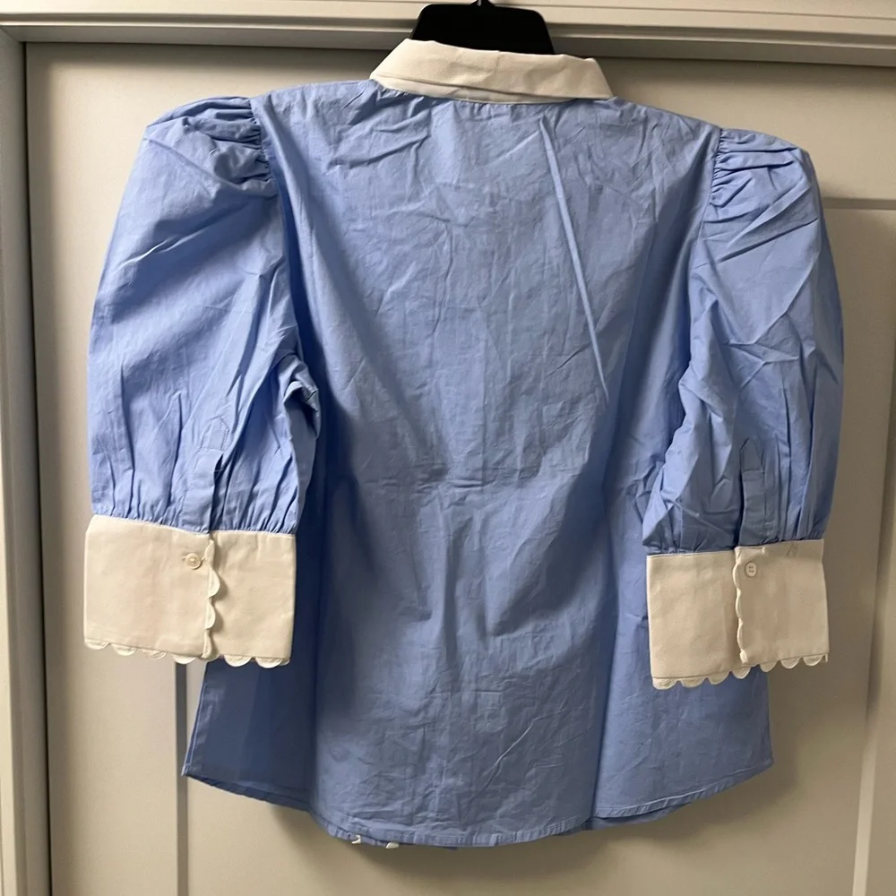 Gretchen Scott RICK RACK ROCK BLOUSE-NWT-size XL - Picture 6 of 7